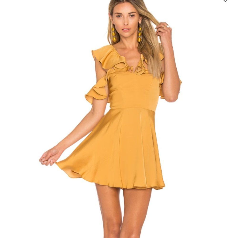 Lovers + Friends | Deep Gold Trophy Mini Dress Sz XS